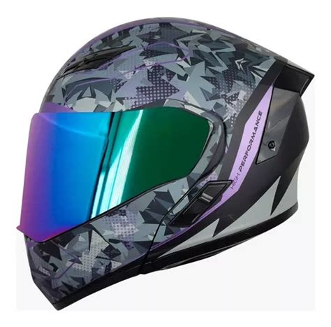 Casco Abatible Para Moto Kov Estelar Titan Morado Color Violeta Tama O