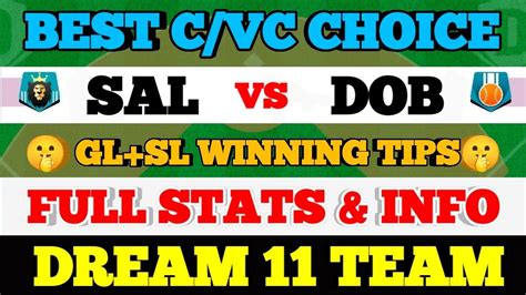 SAL Vs DOB Dream11 Prediction SAL Vs DOB Baseball Dream11 Team SAL Vs