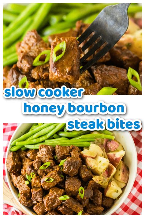 These Slow Cooker Honey Bourbon Steak Bites Are Amazing A Perfect Quick Dinner Full Of Flavor