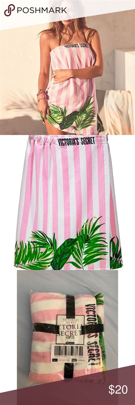 Victoria Secret Wrap Towel Pink And White Stripes Victorias Secret Towel Wrap