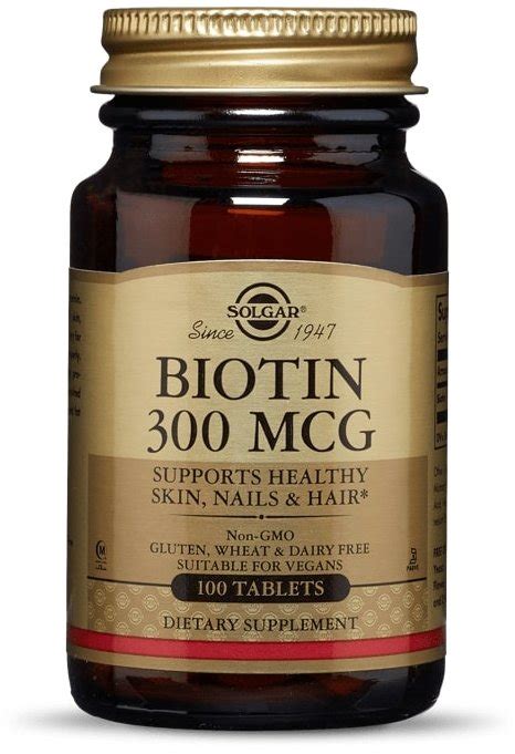 Витамины Solgar Biotin, 300 mcg, 100 Tab Биотин – фото, отзывы ...
