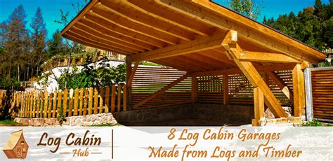 8 Log Cabin Garages Made From Logs and Timber - Log Cabin Hub