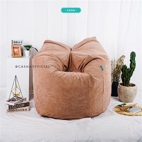 Jual Casha Round Bean Bag Large Bahan Suede Plus Isi Bean Bag Murah