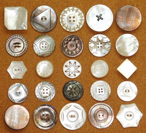 Papercraft U D Buttons Mother Of Pearl Button Antique Carved Mop