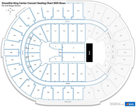 Smoothie King Center Seating Charts for Concerts - RateYourSeats.com