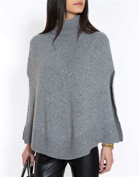 Pure Cashmere Turtleneck Poncho Maisoncashmere