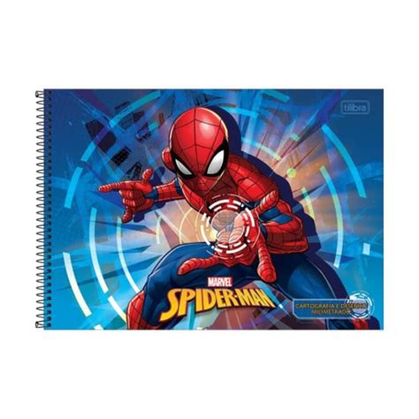 Caderno De Desenho Tilibra Homem Aranha Papelaria Art Pel Papelaria