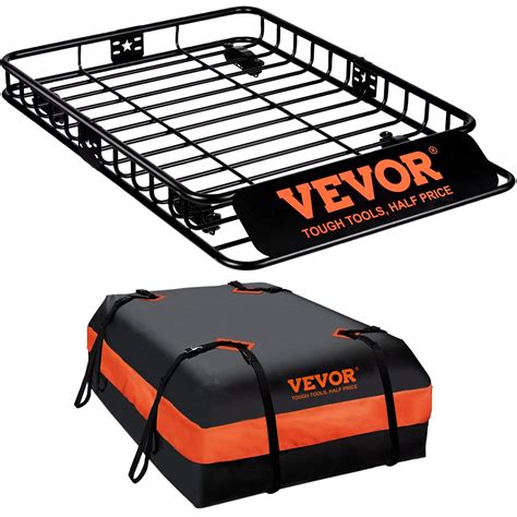 Vevor Roof Rack Cargo Basket 51 X 36 X 5 Rooftop Cargo Carrier W