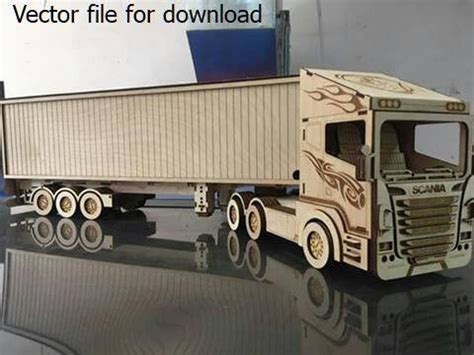 Truck Scania Vector File For Laser Cutting CNC Wooden Etsy