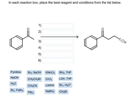 Solved In Each Reaction Box Place The Best Reagent And C Chegg