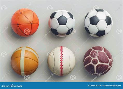 collection   types  sports balls stock photo image