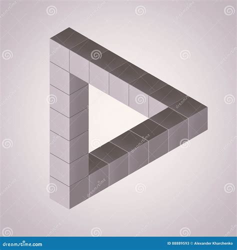 Impossible Looped Triangle Illusion Made with Cubes. 3d Rendering Stock Illustration ...