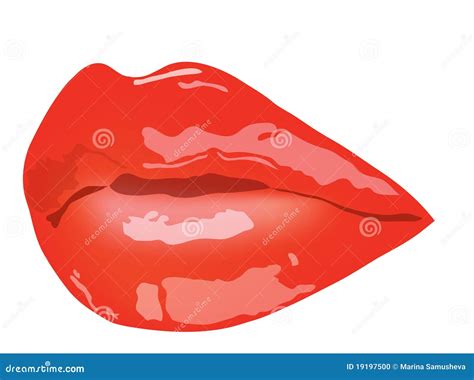 Female Lips Female Lips With Red Lipstick Stock Vector Illustration Of Beautifully Girl