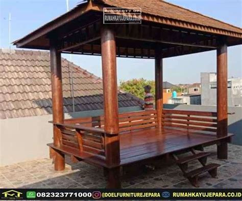 Gazebo Persergi Panjang Kayu Rumahkayujepara Co Id