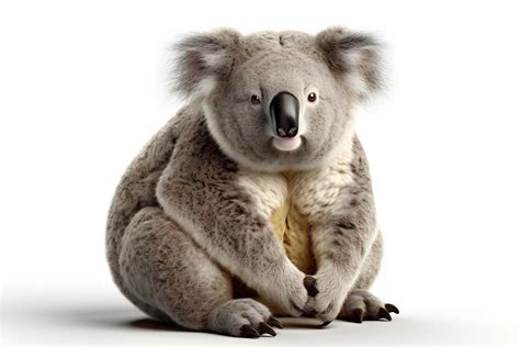fat koala concept  overweight  chubby  white background