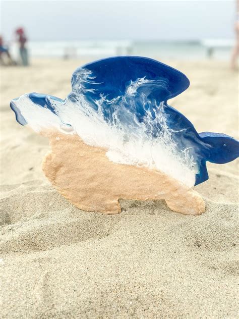 D Ocean Waves Sea Turtle Charcuterie Board Home Decor Resin Ocean With