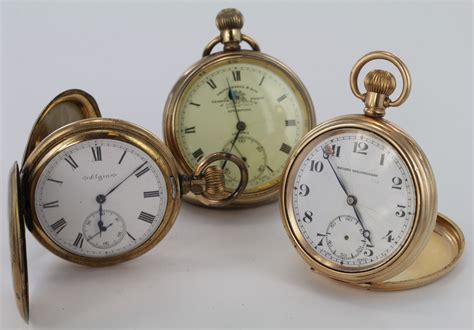 Thomas Russell And Son Tempus Fugit Rolled Gold Pocket Watch In An