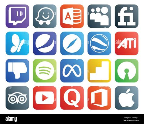 Social Media Icon Pack Including Tripadvisor Google Analytics