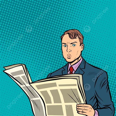 Man Reading Newspaper Vector Art Png Man Reading A Newspaper Daily