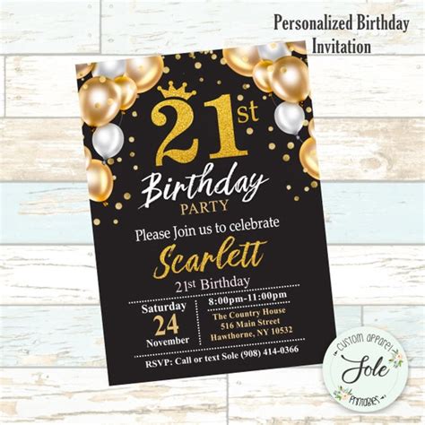 21st Birthday Invitations