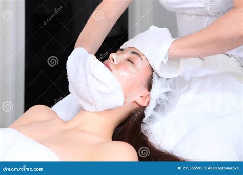 Face Cleaning After Spa Treatment In A Cosmetology Clinic Concept Of