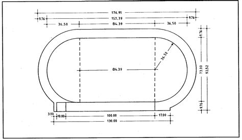 Necesito El Dibujo De Una Pista Atlética Con Medidas Especificadas