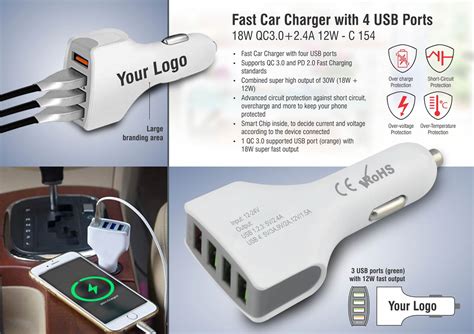 C Fast Car Charger With Usb Ports W Qc A W Best