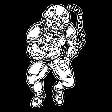 Premium Vector Jaguar Mascot American Football Black And White