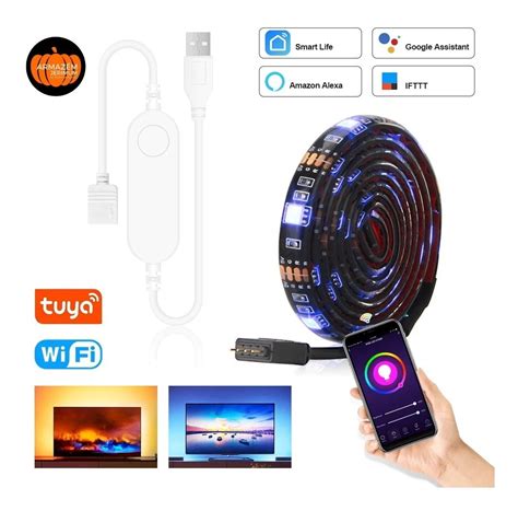 Fita Led Rgb Wifi M Controlador Alexa Google Tuya Smartlife Frete Gr Tis