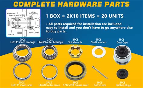 Amazon Grepspud Sets L L Trailer Axle Hub Bearings Kit