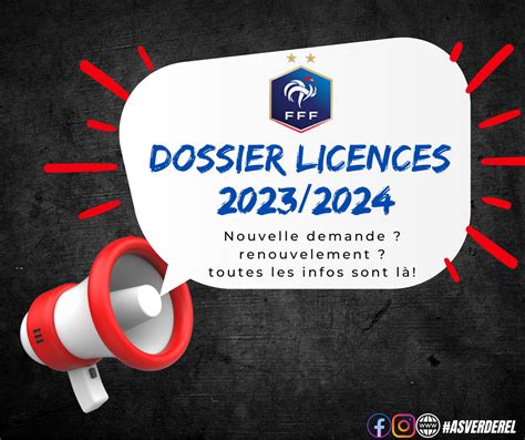 Actualité Infos licences 2023 2024 club Football A S VERDEREL LES