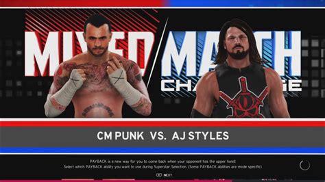 WWE 2K20 CM PUNK VS AJ STYLES PS4 GAMEPLAY YouTube