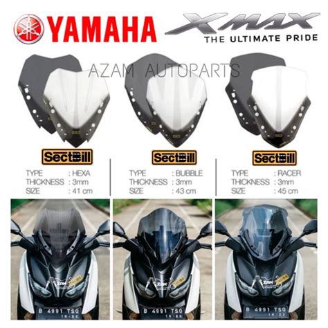 Yamaha Xmax Sectbill Visor Windshield Hexa Bubble Racer In Clear