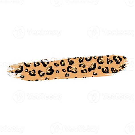 Gold Leopard Brush Stroke Png