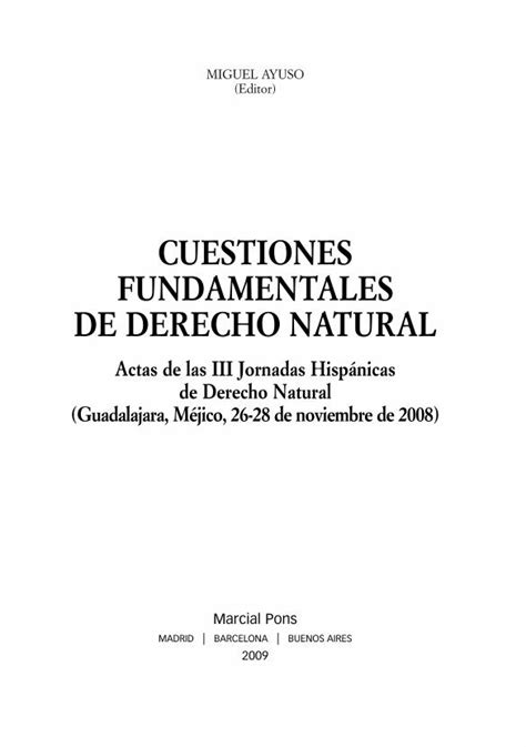 PDF CUESTIONES FUNDAMENTALES DE DERECHO NATURAL Das Sobre El