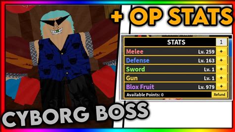 Defeating The Cyborg Boss Grinding In Blox Fruits Roblox Blox