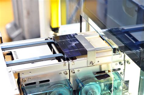 High Tech Industrie Production Of Solar Cells Wafer Modules On The