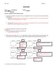 Mod2 Data Sheet Docx BIOL 1107 Module 2 DATA SHEET Name Bench Seat