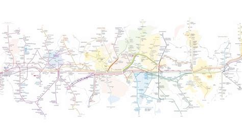 Detailed Urban Transportation Map With Multiple Colored Lines