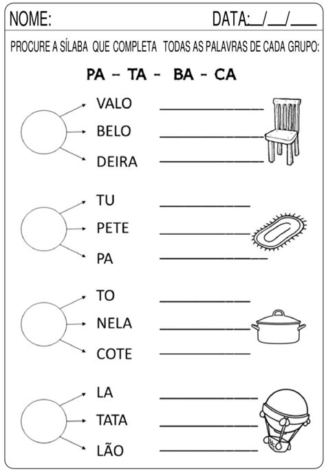 AlfabetizaÇÃo Atividades De LÍngua Portuguesa SÍlabas Simples Cuca Super Legal Educação