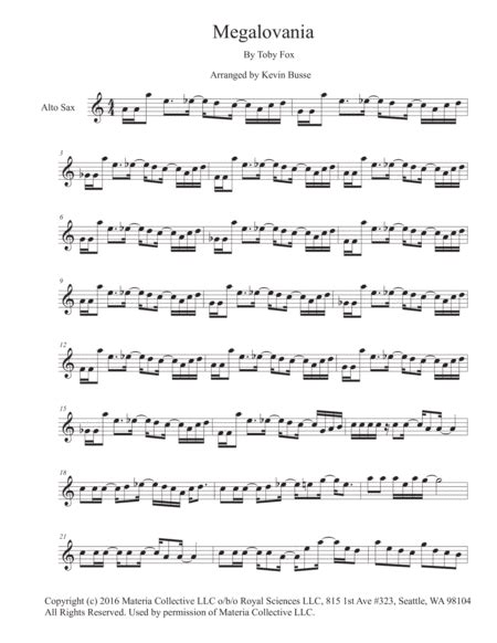 MEGALOVANIA From Undertale Arr Kevin Busse Sheet Music Toby Fox