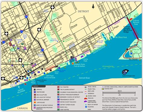 Downtown Detroit Map Of Attractions