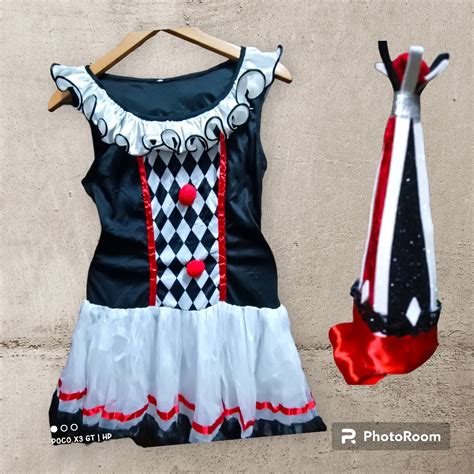 Harley Quinn's Jester Costume with Headdress, Women's Fashion, Dresses ...