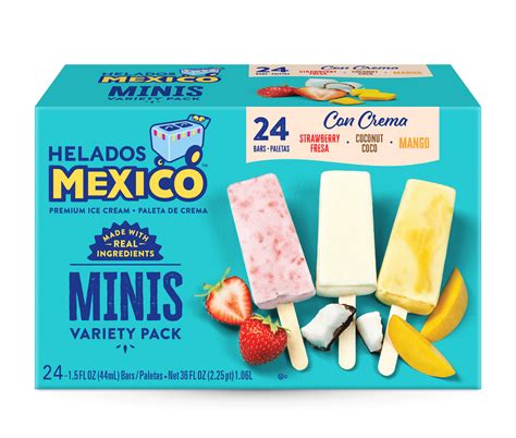 Helados Mexico Minis Strawberry Coconut And Mango Real Fruit And Ice