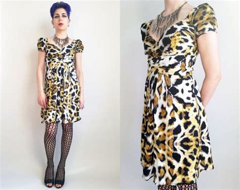 90s Clothing Leopard Dress Vintage 90s Betsey By Trashedbytime Silk