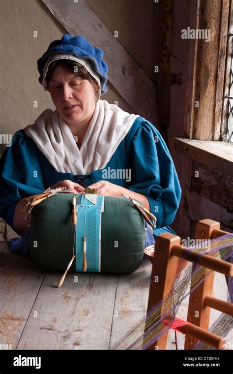 Public Demonstration And Historical Re Enactment Of Lace Making Stock