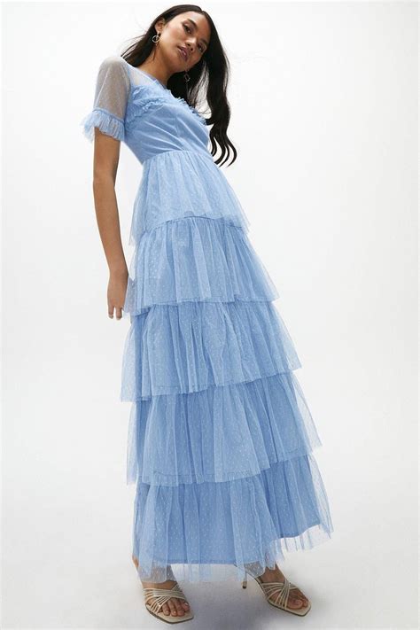 Dresses Ruffle Tier Skirt Short Sleeve Maxi Dress Coast Short