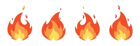 Premium Vector Set Of Fire Icons Collection Of Hot Flame Elements Fire Icon Isolated Vector
