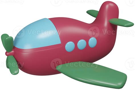 3D model of an airplane children's toy on transparent background 27309977 PNG