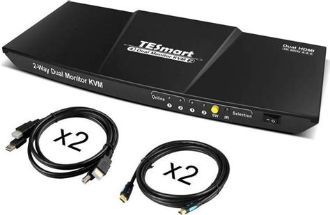 Tesmart Hks A U Hdmi Dp Dual Monitor Kvm Switch User Off